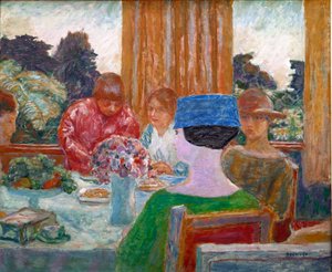 Den lille blå hat-maleri af Pierre Bonnard (1867-1947) 1917 Dim. 66x79 cm Paris, Winterthur, privat samling af Pierre Bonnard