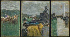 Longchamp Racecourse Les baner à Longchamp. Triptykon, 1897 af Pierre Bonnard