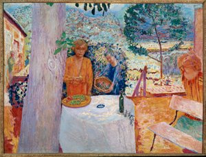 The terrace at Vernon (maleri på lærred) af Pierre Bonnard