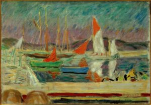 Sejlbåde i havnen i Saint-Tropez af Pierre Bonnard