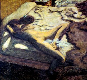 Kvinde tilbagelænet på en seng, eller Den indolente kvinde, 1899 af Pierre Bonnard
