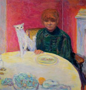Kvinde med en kat, 1912 af Pierre Bonnard