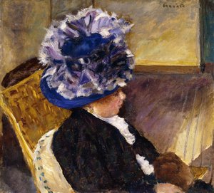 Ung kvinde i en blå hat; Ung kvinde i en blå hat af Pierre Bonnard