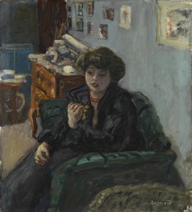 Ung kvinde i et interiør, ca. 1906 (olie på lærred) af Pierre Bonnard