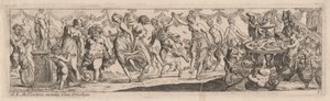 Dansende nymfer og satyrer af Pierre Brebiette