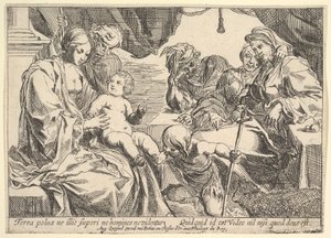Hellig familie med hellige, 1610-42. af Pierre Brebiette