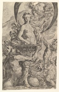 Jupiter, Pluto og Neptun tilbyder deres rigdomme til formuen, 1624.