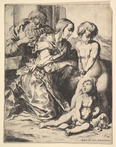Jomfru knæler foran Kristus, 1610-42. af Pierre Brebiette