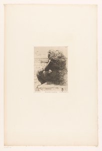 Hvilende kvinder på kysten Pecheuses à Granville. (titel på objekt) af Pierre Celestin Billet