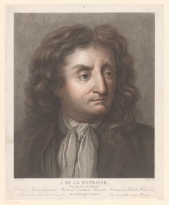 Portræt af Jean de La Fontaine J. de la Fontaine. (titel på objekt) af Pierre Charles Coqueret