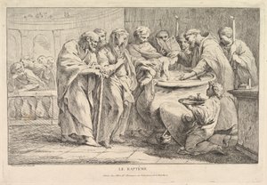 Dåben, ca. 1734. af Pierre Charles Tremolieres