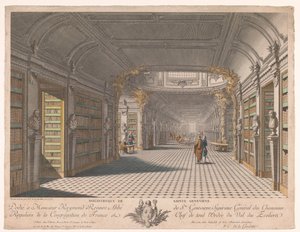 Bibliotek for klosteret Sainte-Geneviève i Paris Bibliotheque de Sainte Genevieve (titel på objekt) af Pierre Claude Delagardette