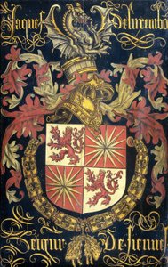 Skjold af Jacob af Luxemburg (efter 1441-88), Lord of Fiennes, i hans egenskab som ridder af Det Gyldne Skinds Orden af Pierre Coustain (attributed to)