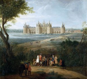 Udsigt over château de Chambord, fra parken