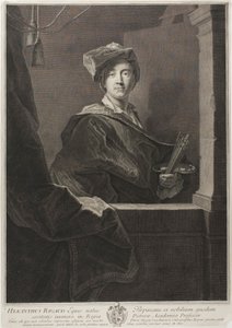 Portræt af Hyacinthe Rigaud af Pierre Drevet