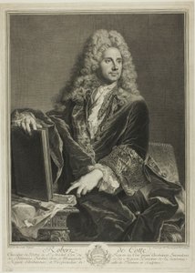 Portræt af Robert de Cotte af Pierre Drevet