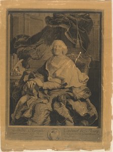 André Hercules, Cardinal de Fleury af Pierre Drevet, after Hyacinthe Rigaud