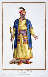 Aurangzeb, Great Khan of the Mongol Hordes fra Recueil des Estampes, repræsentant les Rangs et des Dignites, ifølge Costume of all exist ations