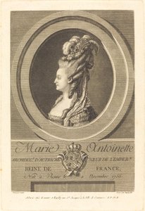 Marie Antoinette af Pierre Dupin II after Carle Van Loo