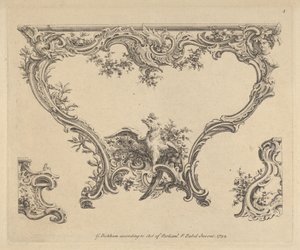 Design til et konsolbord, 1752.