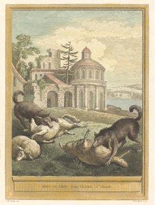 Rien de trop (Intet i overskud) af Pierre Etienne Moitte after Jean Baptiste Oudry