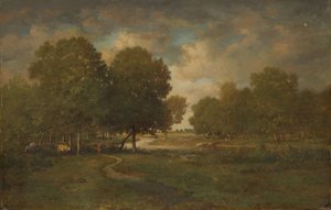 En flod i en eng, sandsynligvis slutningen af 1830