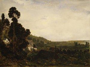 Et gammelt kapel i en dal, ca. 1835. af Pierre Etienne Theodore Rousseau