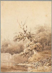 Landskab, 1836. af Pierre Etienne Theodore Rousseau