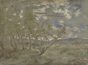 Landskab, ca 1865 af Pierre Etienne Theodore Rousseau