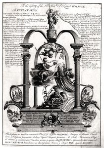 Til ære for den højre ærede Robert Walpole (1676-1745) 1. jarl af Orford af Pierre Fourdrinier