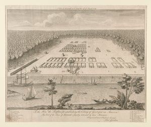 Udsigt over Savannah af Pierre Fourdrinier