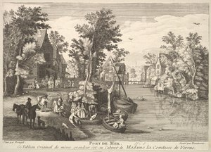 Sea Port Port de Mer efter maleriet i Madame la Comtesse de Verrues samling. af Pierre Francois Beaumont