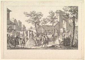 Tableau des portraits a la Mode Plate of Fashion Portraits, 1760-61. af Pierre Francois Courtois