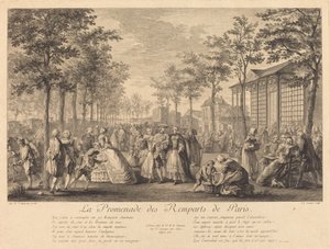 Gåturen langs Paris volde af Pierre Francois Courtois after Augustin de Saint Aubin