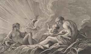 Kærlighed instrueret af Mercury, 1700-tallet. af Pierre François Basan