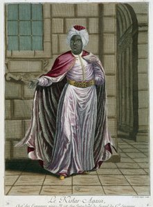 Portræt af Kistar-Agassi (chefen for eunukkerne) - i" Samling af 100 tryk, der repræsenterer forskellige nationer i Levanten i 1707 og 1708"" efter ordre fra M. de Frriol, kongens ambassadør ved Porte og opdateret i 1712 -13 af M. Le H