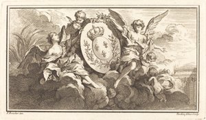Ludvig XVs kongelige våbenskjold af Pierre François Tardieu or Jacques Nicolas Tardieu after François Boucher