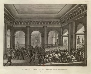 Folk på vej ind i Tuileries-paladset af Pierre Gabriel Berthault