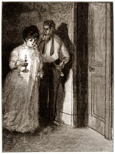 "Boule de Suif": Elisabeth Rousset nægter at gå i seng med Cornudet, begyndelsen af det 20. århundrede (illustration) af Pierre Georges Jeanniot