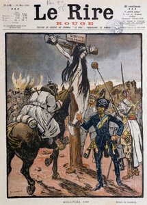 Folkernes frihed korsfæstet ("" Golgata 1918 "") - af Jeanniot, i "" Le Lire Rouge""" af 30/03/1918 (gravering) af Pierre Georges Jeanniot