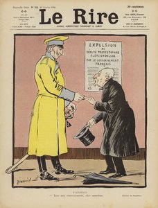 Satire over Frances opgivelse af Alsace til Tyskland. Illustration til Le Rire