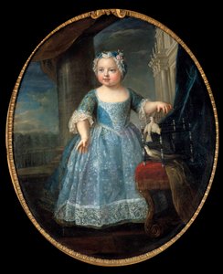 Portræt af Louise Marie af Frankrig (1728-1733) dit Madame, tredje datter af Louis XV Maleri af Pierre Gobert (1662-1744) 1700-tallets søn. 1,08 x 0,88 m.