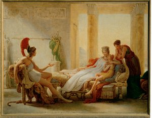 Aeneas og Dido, skitse til et større oliemaleri ...