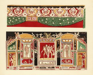 Farvet stuk fra Pompeji i Museet i Napoli