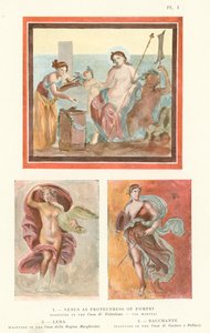 Venus S. Beskytter af Pompeji, Leda, Bacchante (Sort Litho) af Pierre Gusman