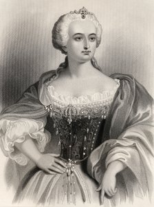 Maria Theresia (1717-80) ærkehertuginde af Østrig og dronning af Ungarn og Bøhmen, illustration fra "World Noted Women" af Mary Cowden Clarke, 1858 af Pierre Gustave Eugene Staal