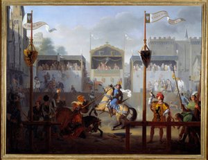 En turnering i det 14. århundrede. Maleri af Pierre Henri Revoil (1776-1842)