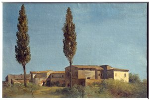 På Villa Farnese, de to popler. Maleri af Pierre Henri De Valenciennes (1750-1819) af Pierre Henri de Valenciennes