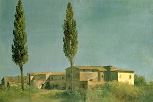 At the Villa Farnese: The Two Poplars, ca. 1777 (olie på kort)