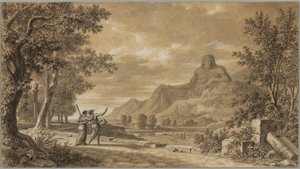 Athos-bjerget udhugget som et monument over Alexander den Store af Pierre Henri de Valenciennes